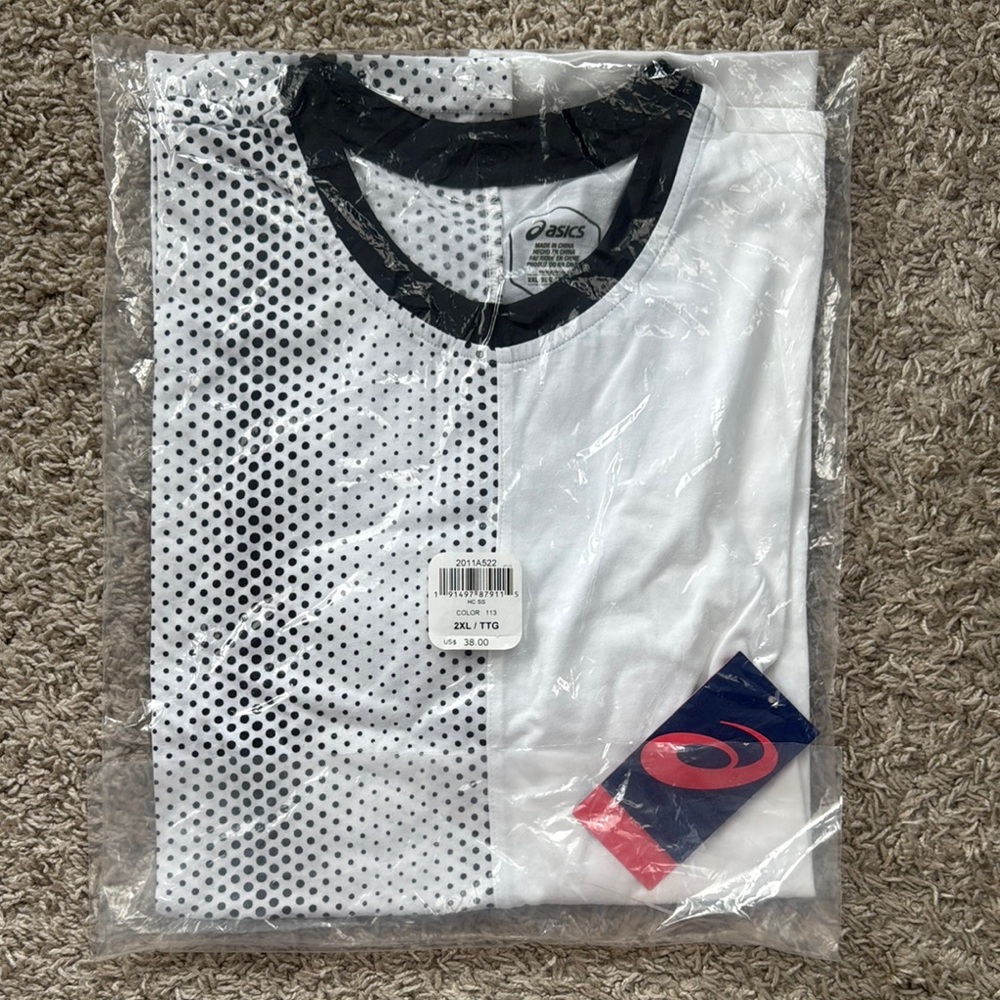 NWT Men's ASICS Tiger Happy Chaos Split White T-Shirt SZ XXL Tokyo Japan Kayano